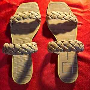 Dolce Vita Nude Beige Flat Braided Sandals size 9.5